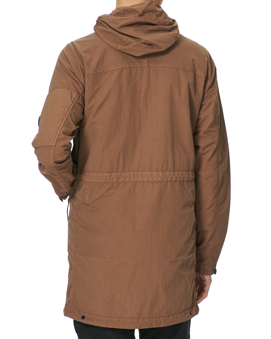Men | Coats & Jackets | C.P. Company | Flatt Nylon Long Jacket Brown