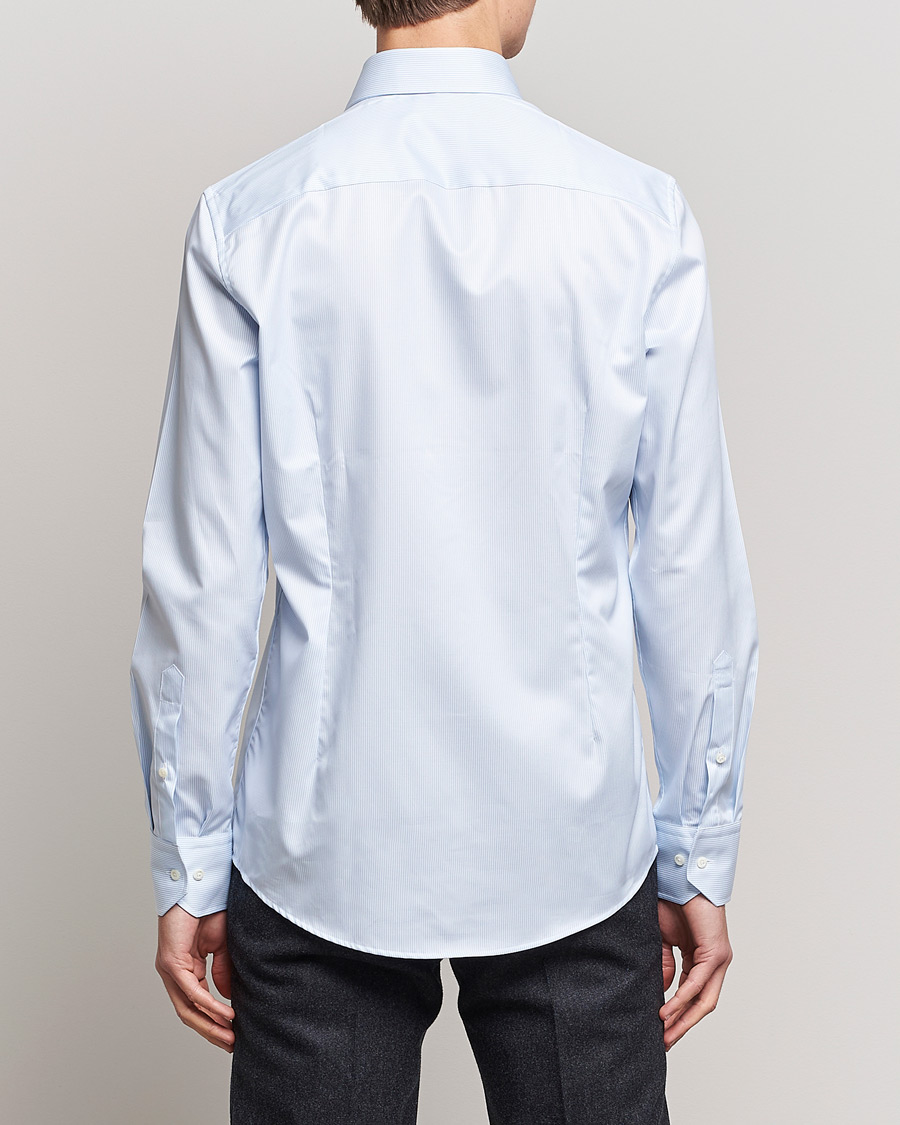 Men | Shirts | Stenströms | Slimline Thin Stripe Shirt White/Blue