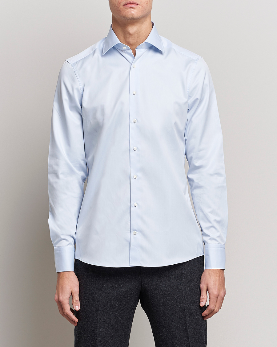 Men | Shirts | Stenströms | Slimline Cut Away Shirt Light Blue