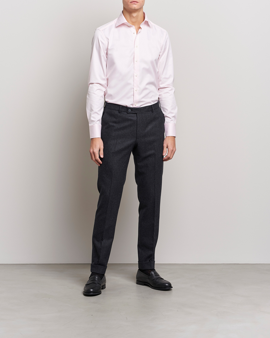 Men | Shirts | Stenströms | Slimline Cut Away Shirt Pink