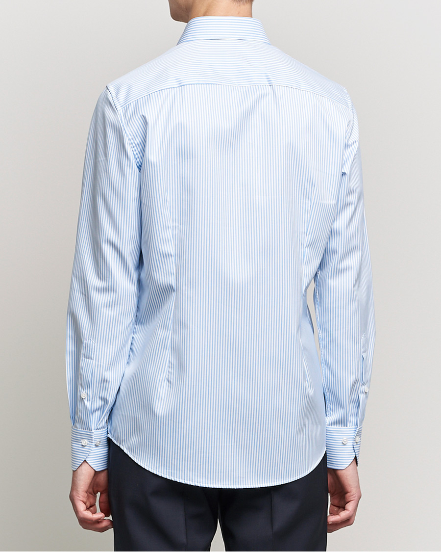 Men | Shirts | Stenströms | Slimline Stripe Cut Away Shirt Light Blue