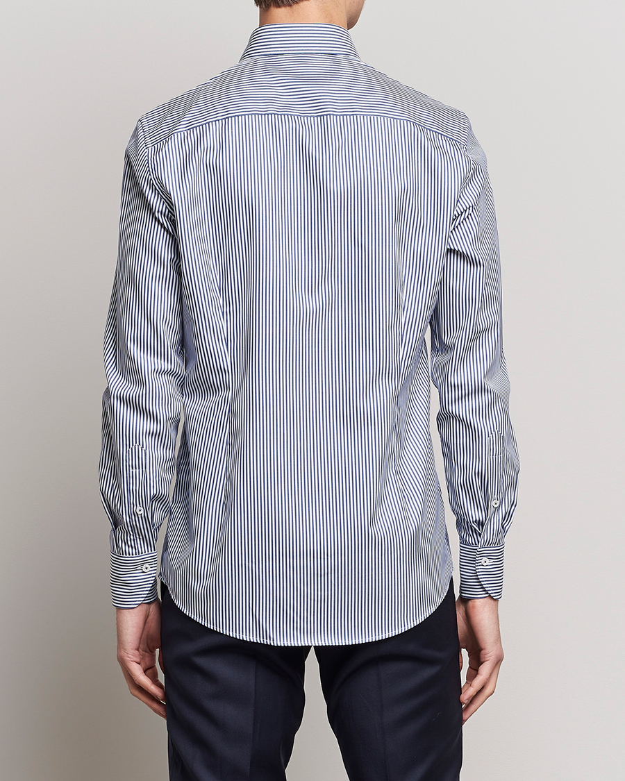 Men | Shirts | Stenströms | Slimline Stripe Cut Away Shirt Navy