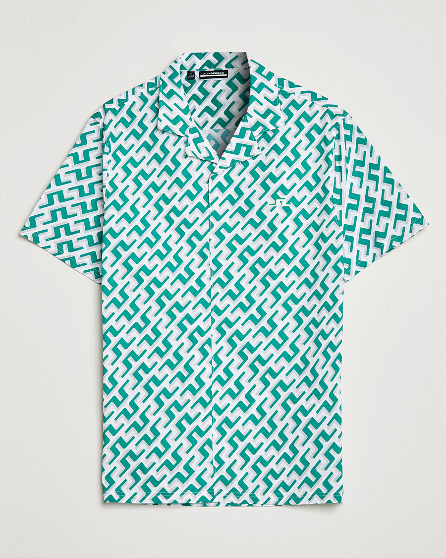 Men | Shirts | J.Lindeberg | Resort Regular Fit Golf Shirt Green Bridge Monogram