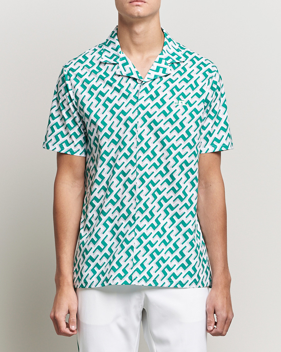 Men | Shirts | J.Lindeberg | Resort Regular Fit Golf Shirt Green Bridge Monogram