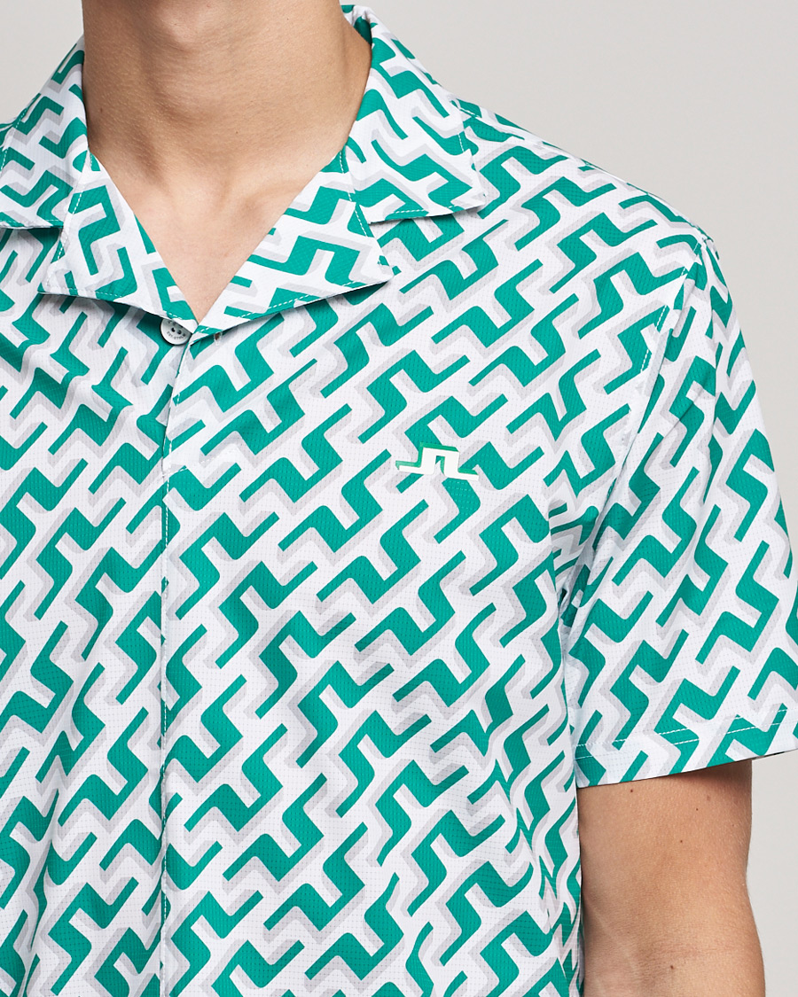 Men | Shirts | J.Lindeberg | Resort Regular Fit Golf Shirt Green Bridge Monogram