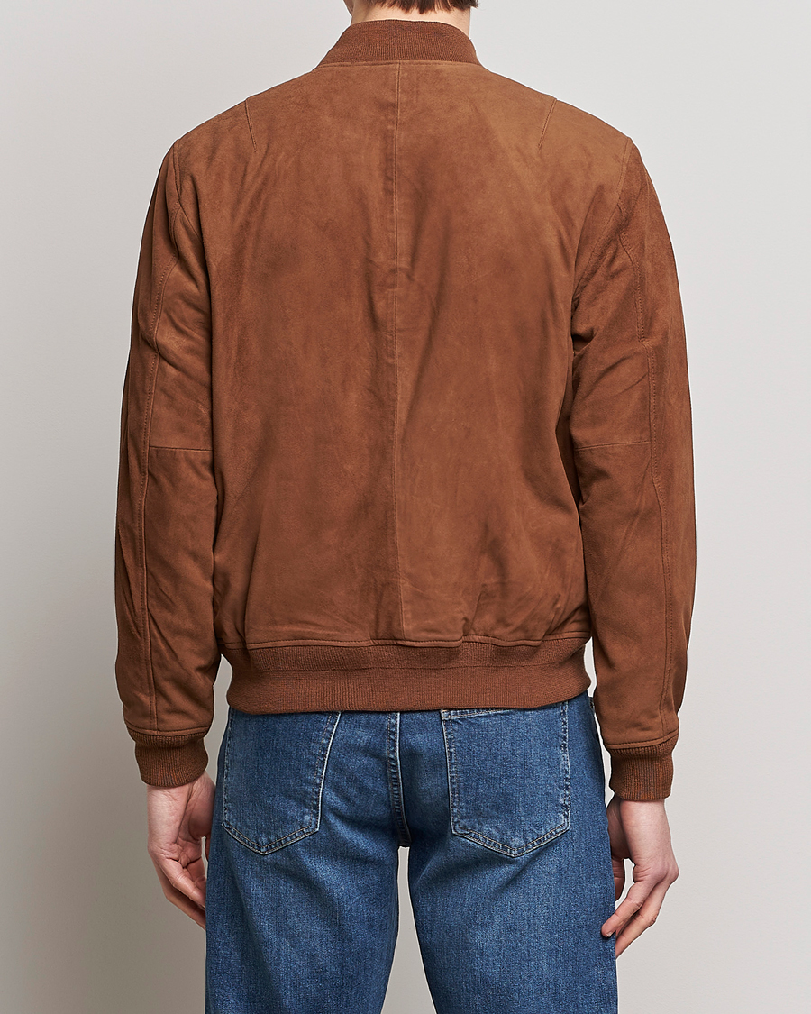 Men | Coats & Jackets | Polo Ralph Lauren | Gunners Lined Suede Bomber Jacket Country Brown