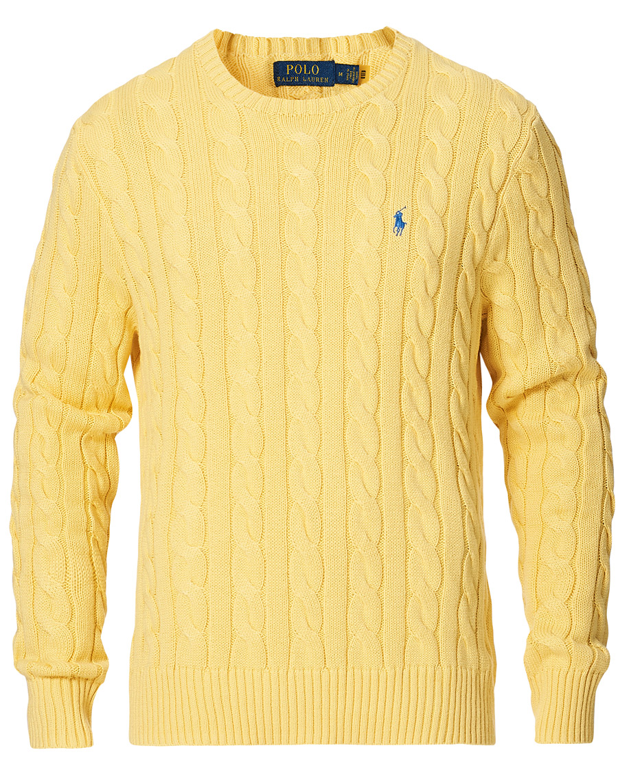 Men | Sweaters & Knitwear | Polo Ralph Lauren | Cotton Cable Crew Neck Pullover Empire Yellow