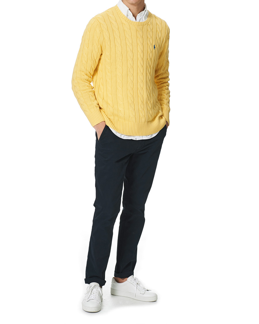 Men | Sweaters & Knitwear | Polo Ralph Lauren | Cotton Cable Crew Neck Pullover Empire Yellow