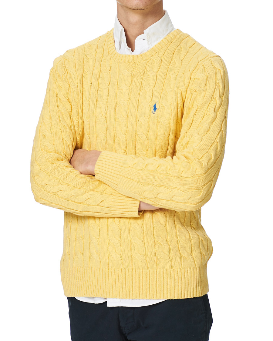 Men | Sweaters & Knitwear | Polo Ralph Lauren | Cotton Cable Crew Neck Pullover Empire Yellow