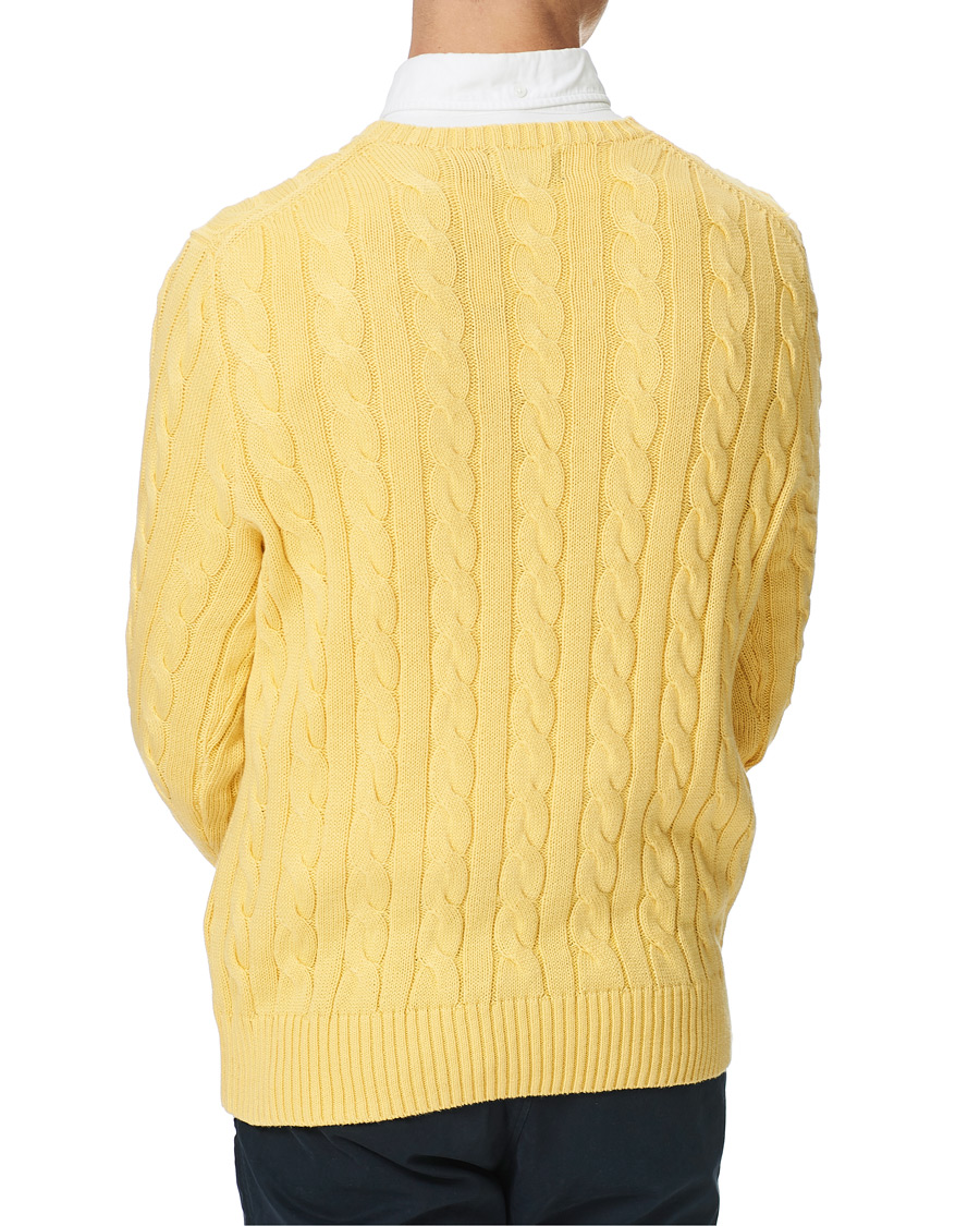 Men | Sweaters & Knitwear | Polo Ralph Lauren | Cotton Cable Crew Neck Pullover Empire Yellow