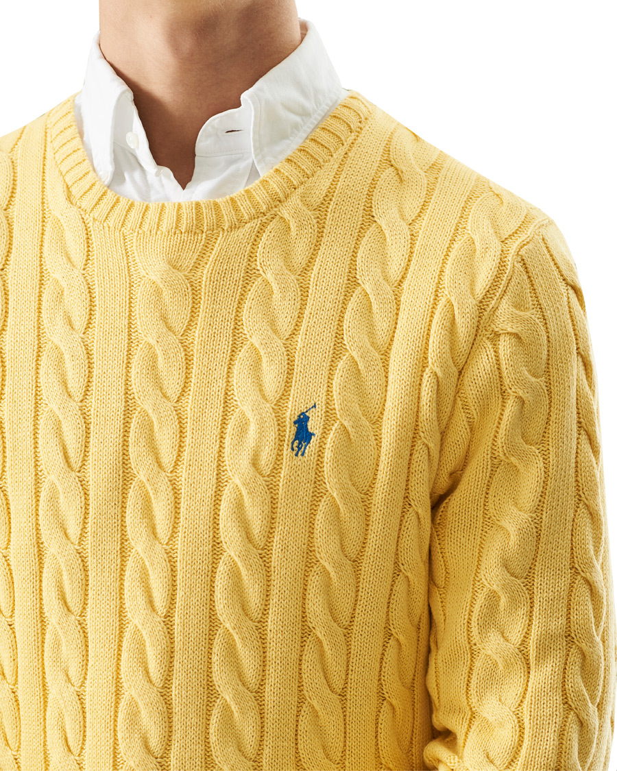 Men | Sweaters & Knitwear | Polo Ralph Lauren | Cotton Cable Crew Neck Pullover Empire Yellow