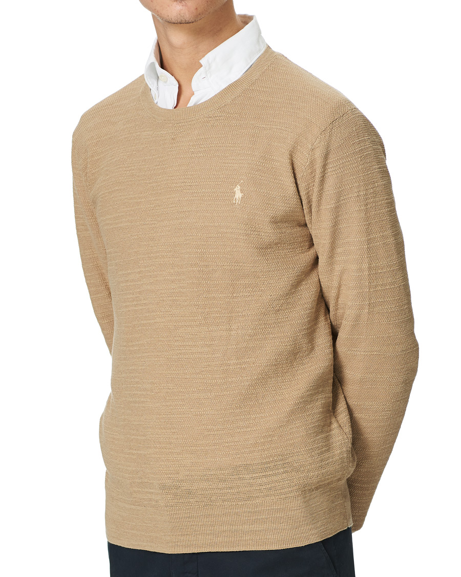 Men | Sweaters & Knitwear | Polo Ralph Lauren | Cotton/Linen Knitted Sweater Vintage Khaki