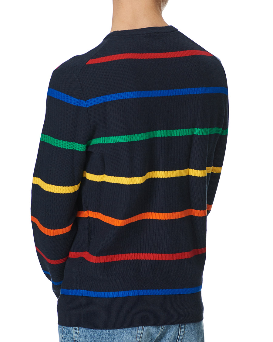 Men | Sweaters & Knitwear | Polo Ralph Lauren | Pima Cotton Stripe Crew Neck Pullover Navy Multi