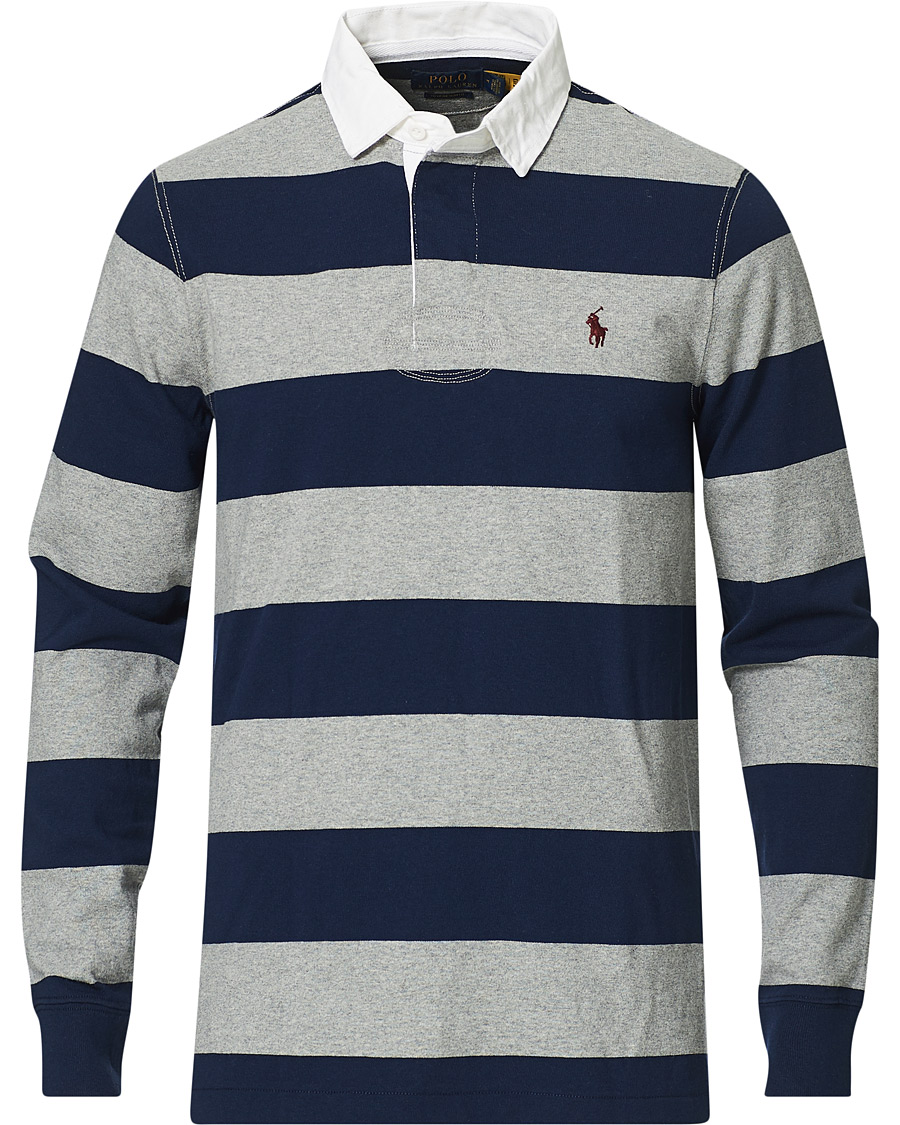Men | Sweaters & Knitwear | Polo Ralph Lauren | Striped Rugger Light Grey/Navy