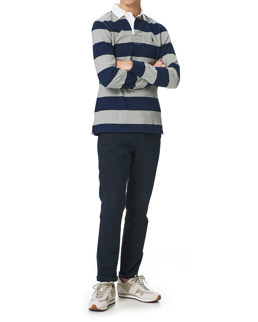 Men | Sweaters & Knitwear | Polo Ralph Lauren | Striped Rugger Light Grey/Navy