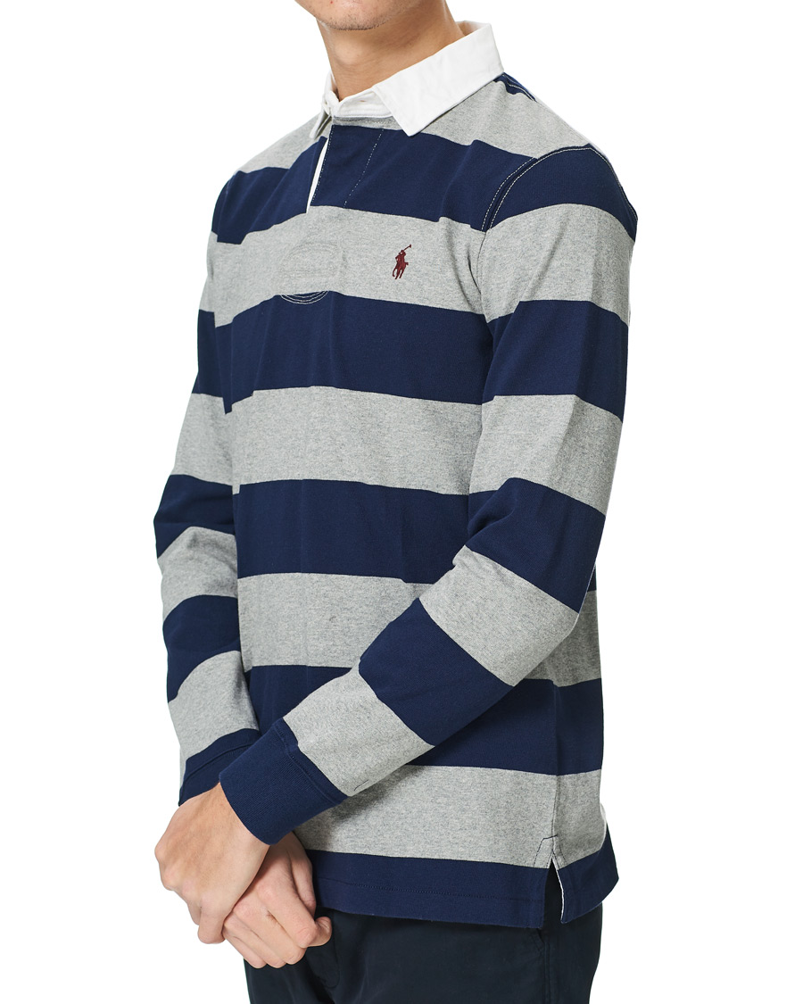 Men | Sweaters & Knitwear | Polo Ralph Lauren | Striped Rugger Light Grey/Navy