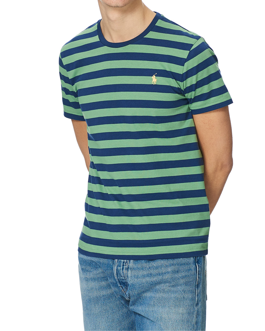 Men | T-Shirts | Polo Ralph Lauren | Crew Neck Striped Tee Outback Green/Light Navy