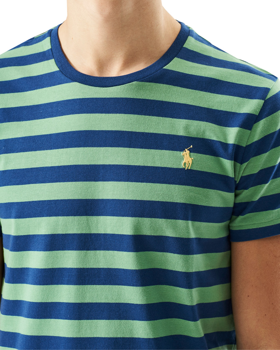 Men | T-Shirts | Polo Ralph Lauren | Crew Neck Striped Tee Outback Green/Light Navy