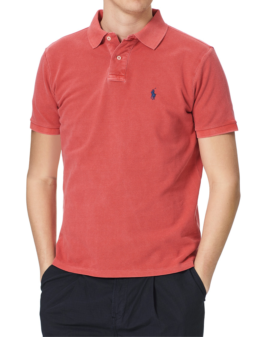 Men | Polo Shirts | Polo Ralph Lauren | Custom Slim Fit Garment Dyed Polo Starboard Red