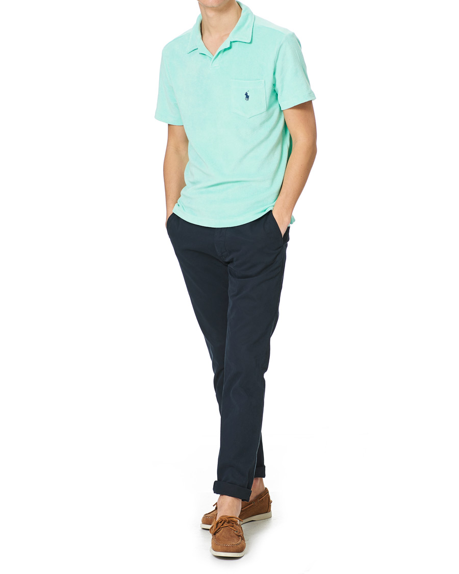 Men | Polo Shirts | Polo Ralph Lauren | Lightweight Cotton Terry Polo Aqua Verde