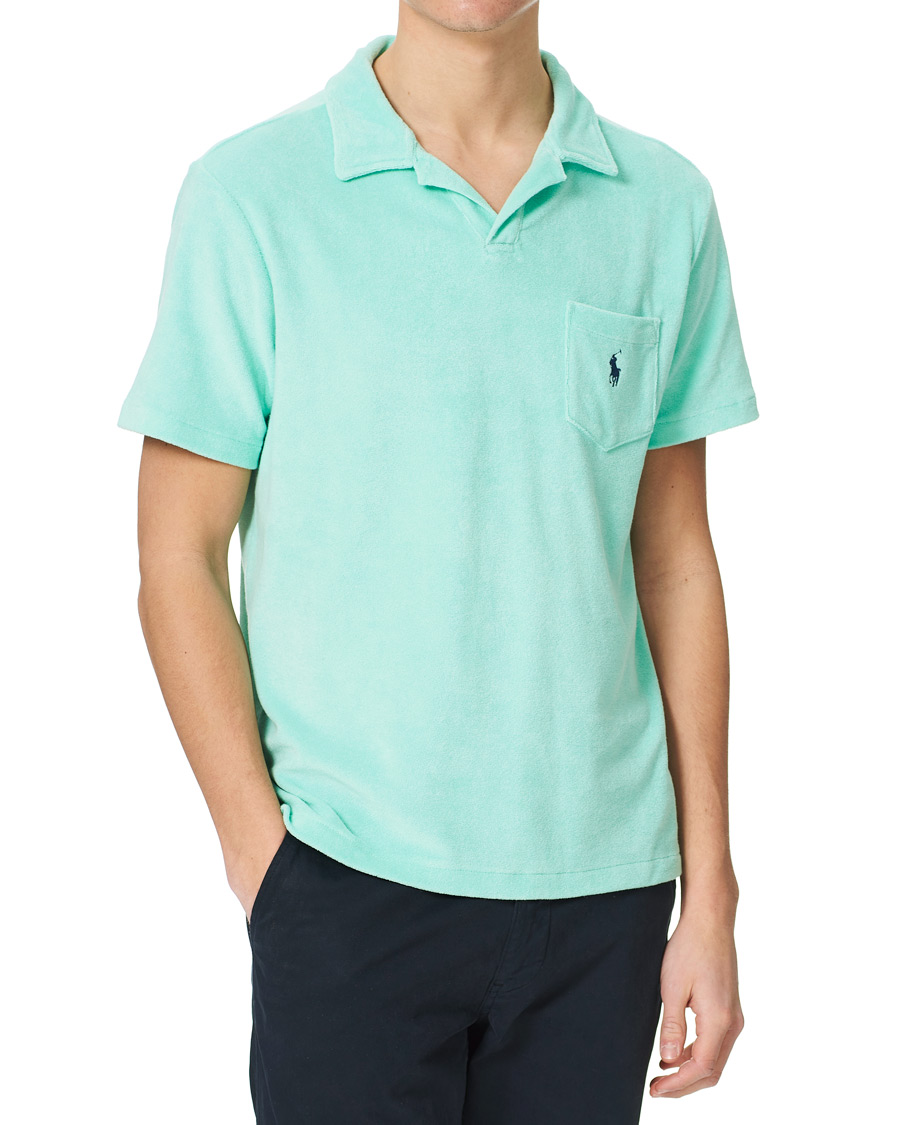 Men | Polo Shirts | Polo Ralph Lauren | Lightweight Cotton Terry Polo Aqua Verde