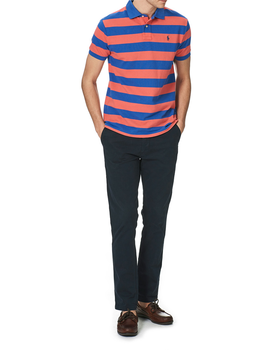 Men | Polo Shirts | Polo Ralph Lauren | Custom Slim Fit Striped Polo Red/Blue