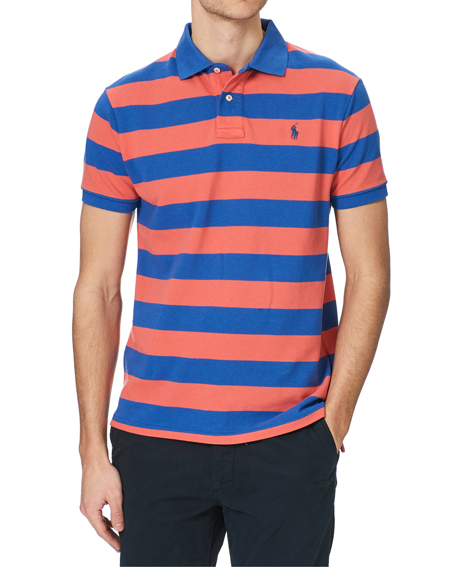 Men | Polo Shirts | Polo Ralph Lauren | Custom Slim Fit Striped Polo Red/Blue