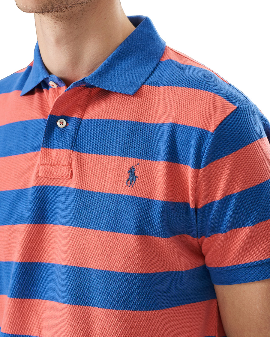 Men | Polo Shirts | Polo Ralph Lauren | Custom Slim Fit Striped Polo Red/Blue