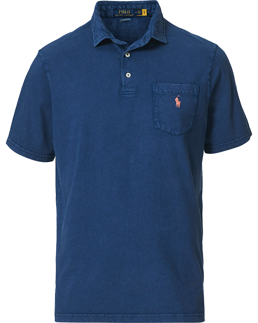 Men | Polo Shirts | Polo Ralph Lauren | Cotton/Linen Pocket Polo Light Navy