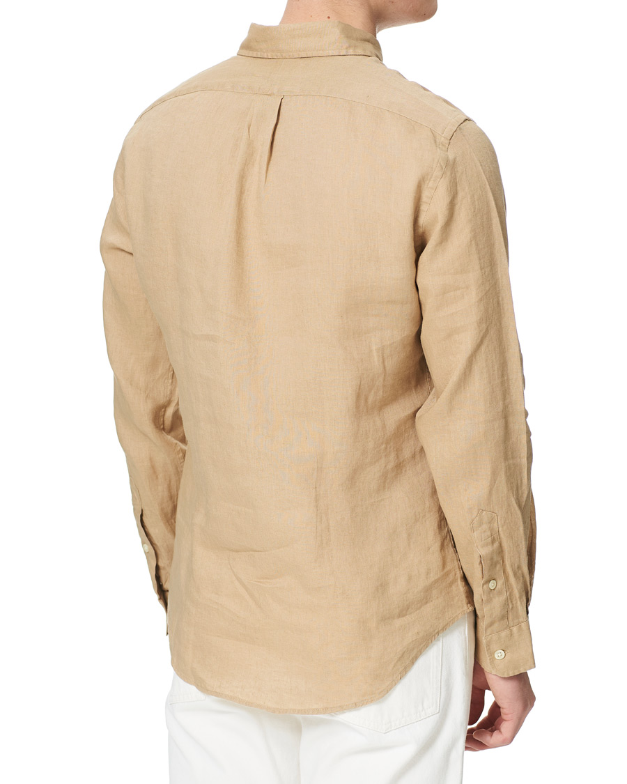 Men | Shirts | Polo Ralph Lauren | Slim Fit Linen Button Down Shirt Costal Beige