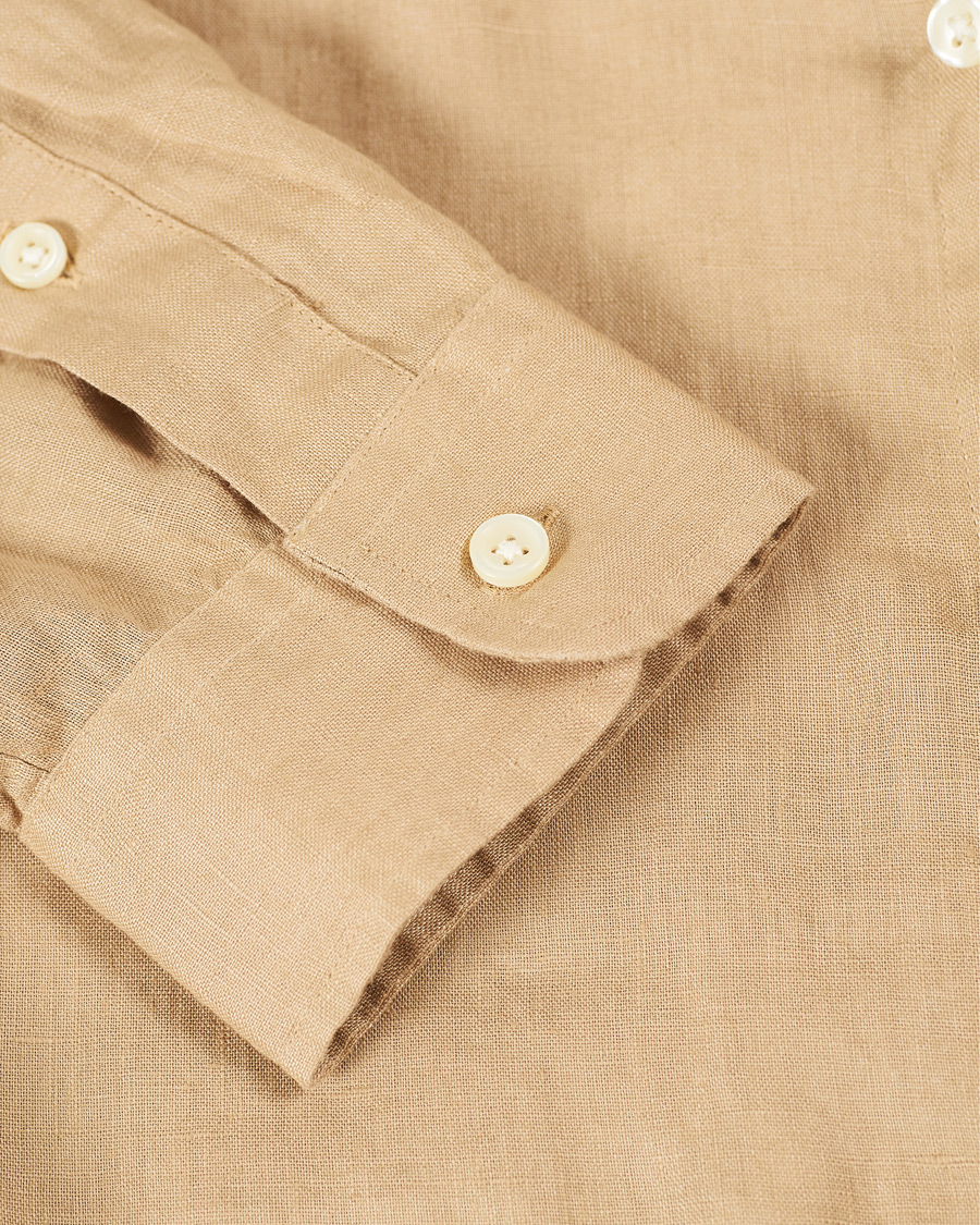 Men | Shirts | Polo Ralph Lauren | Slim Fit Linen Button Down Shirt Costal Beige