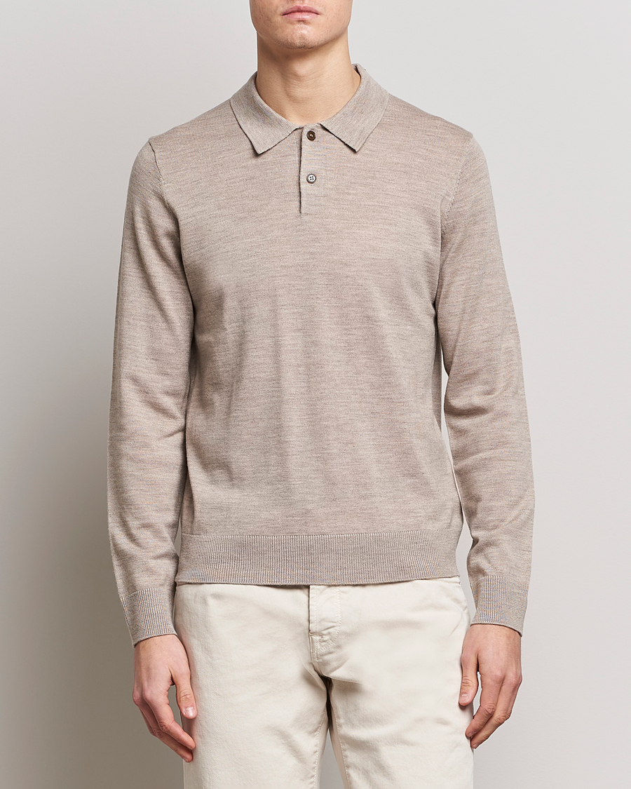 Men | Sweaters & Knitwear | Morris | Merino Polo Knit Khaki