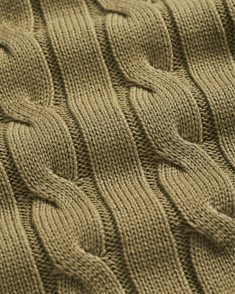 Men | Sweaters & Knitwear | Morris | Marlebone Cable Half-Zip Green