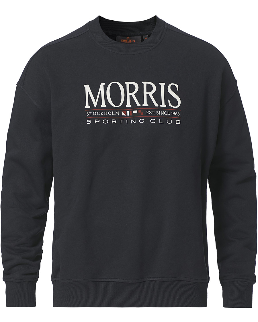 Men | Sweaters & Knitwear | Morris | Buxton Logo Sweatshirt Navy