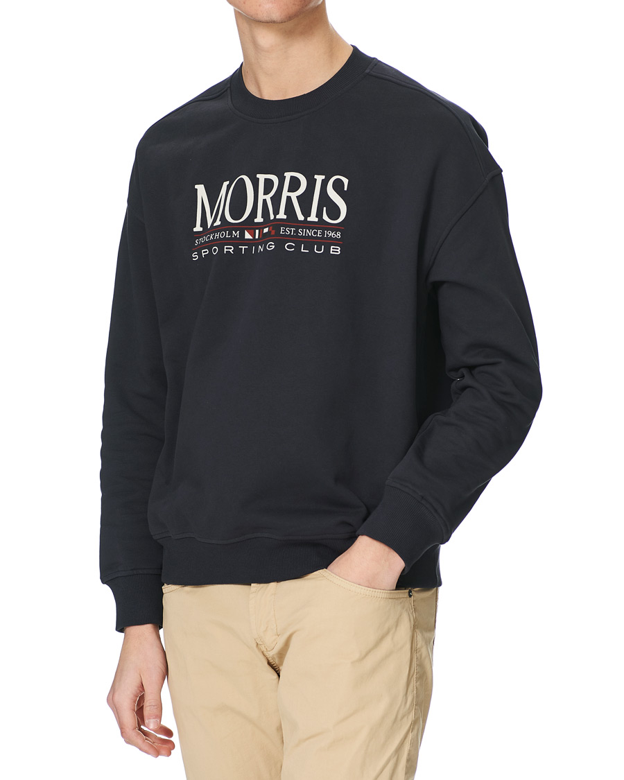 Men | Sweaters & Knitwear | Morris | Buxton Logo Sweatshirt Navy