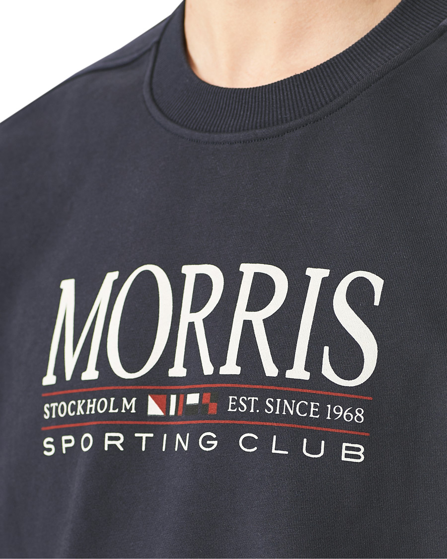 Men | Sweaters & Knitwear | Morris | Buxton Logo Sweatshirt Navy