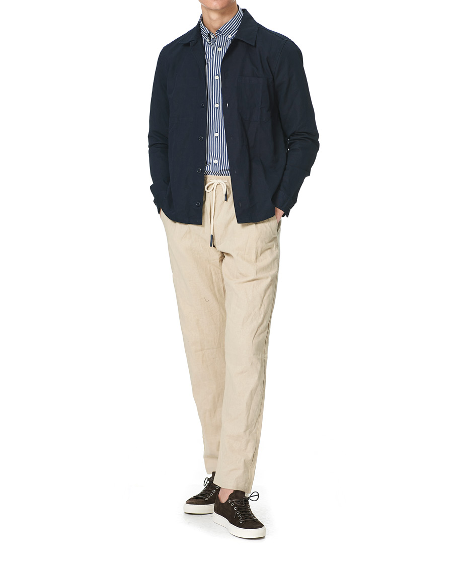 Men | Shirts | Morris | Poplin Striped Button Down Shirt White/Navy