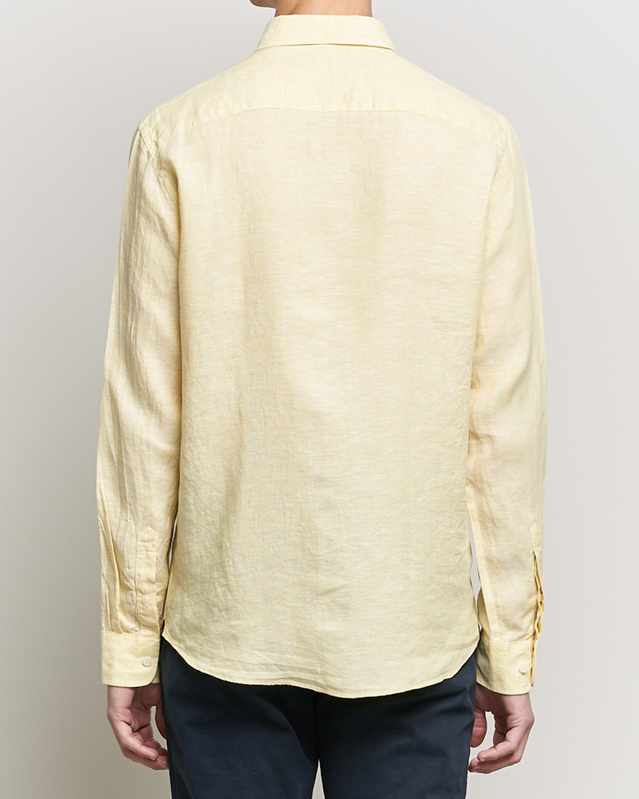 Men | Shirts | Morris | Douglas Linen Shirt Yellow