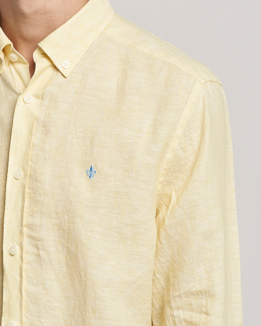 Men | Shirts | Morris | Douglas Linen Shirt Yellow