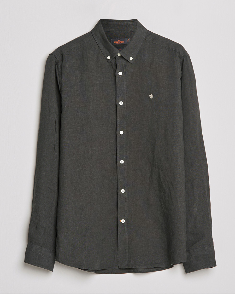 Men | Shirts | Morris | Douglas Linen Shirt Moss Green