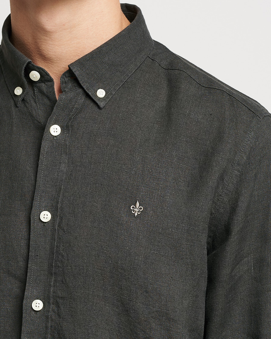 Men | Shirts | Morris | Douglas Linen Shirt Moss Green