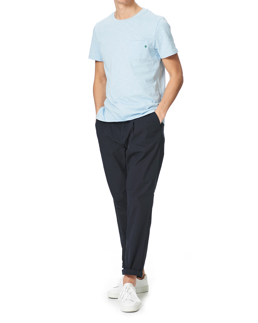 Men | T-Shirts | Morris | Lily Slub Pocket Crew Neck Tee Light Blue