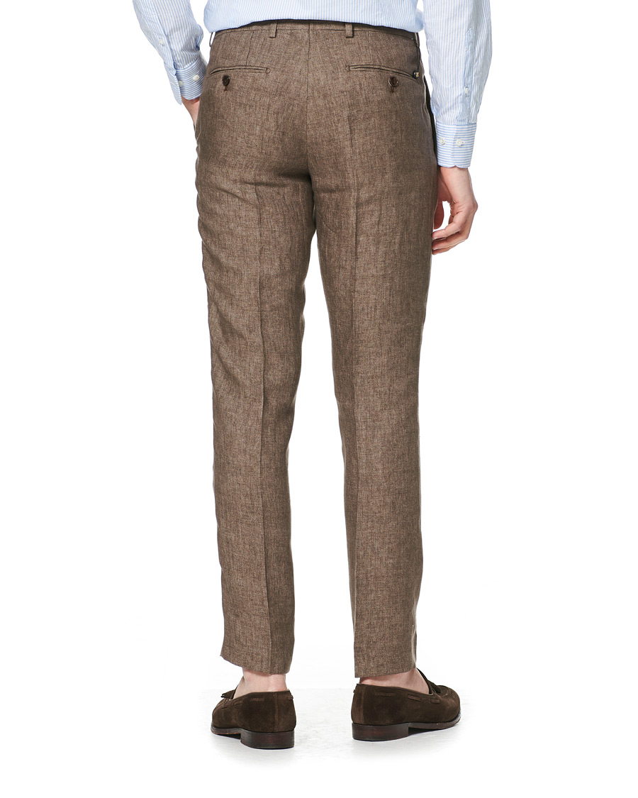 Men | Trousers | Morris | Rodney Linen Trousers Brown