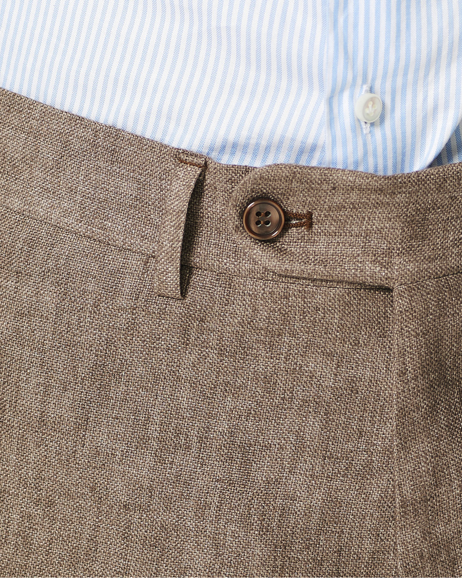 Men | Trousers | Morris | Rodney Linen Trousers Brown