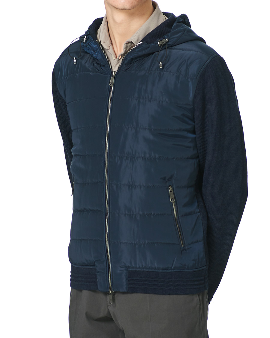 Men | Coats & Jackets | Morris Heritage | Remington Knitted Hybrid Jacket Navy