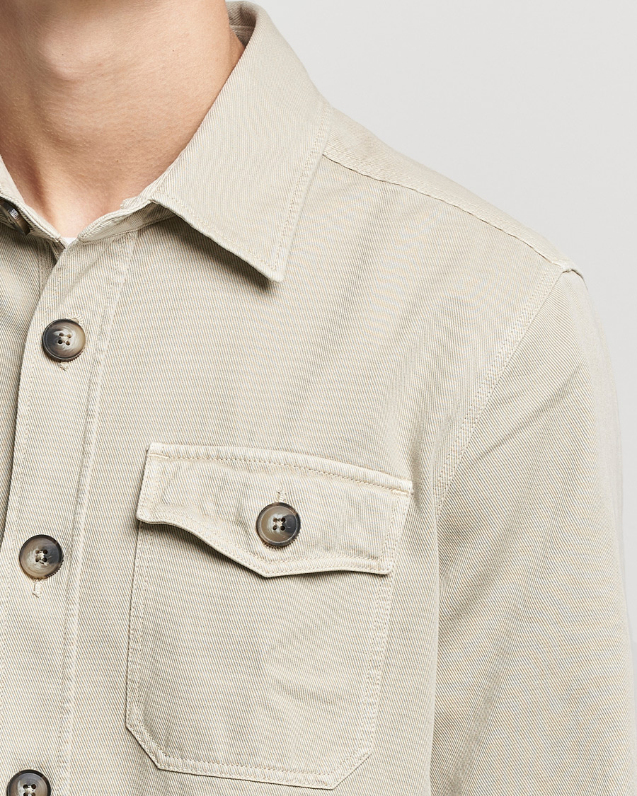 Men | Shirts | Morris | Sanford Light Cotton Overshirt Beige