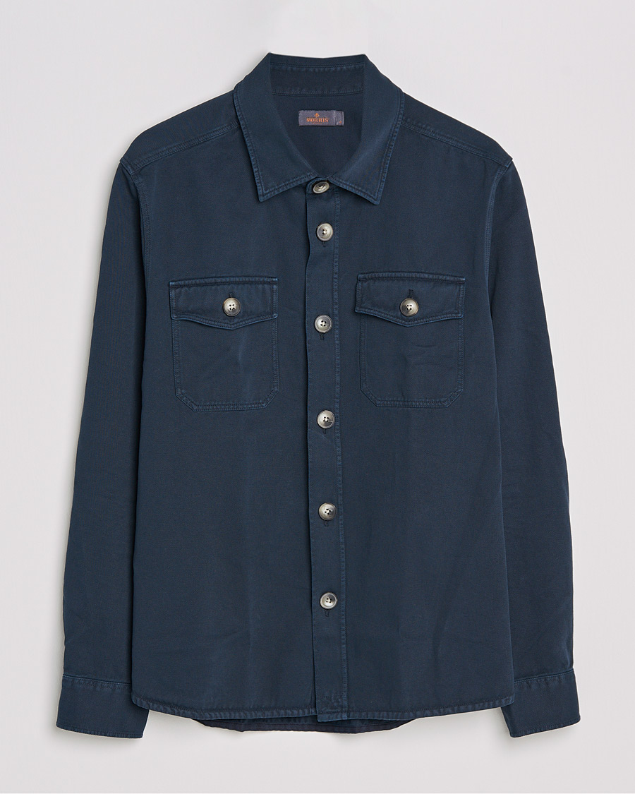 Men | Shirts | Morris | Sanford Light Cotton Overshirt Navy