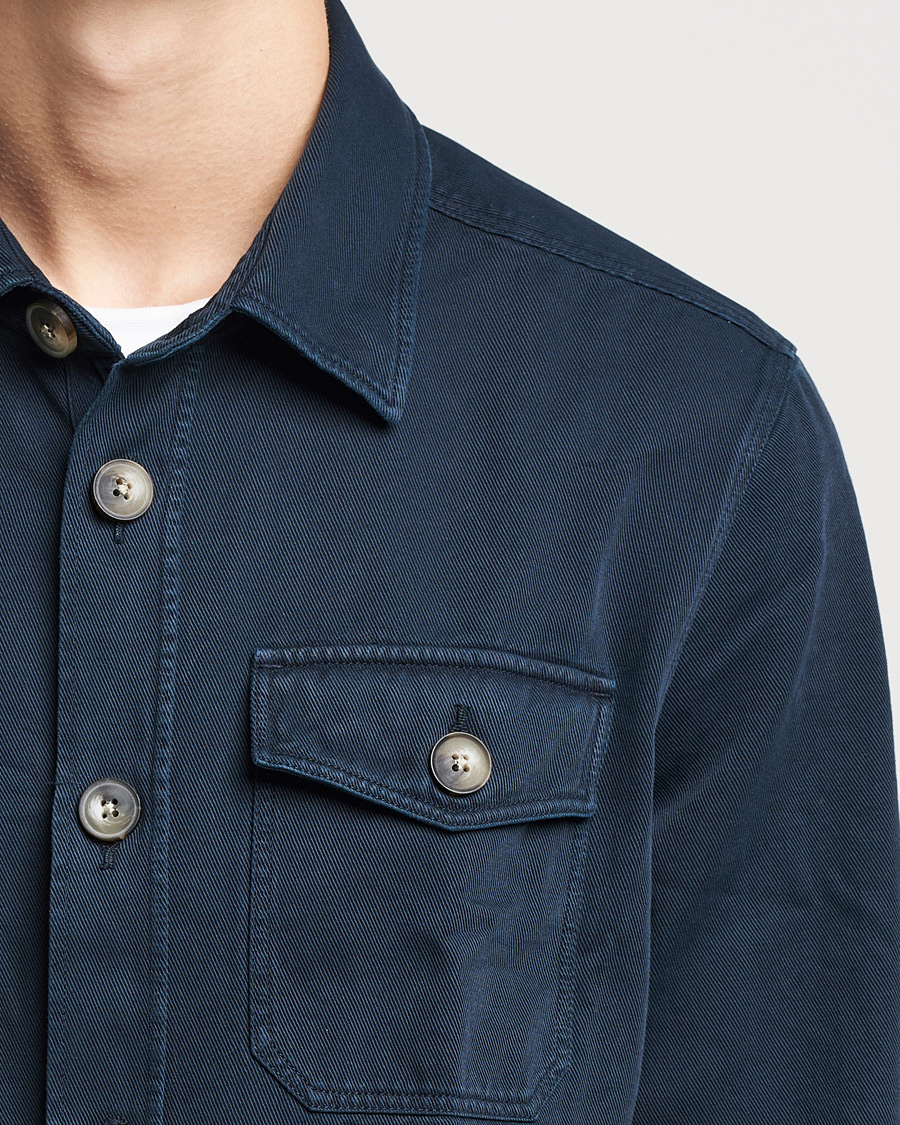Men | Shirts | Morris | Sanford Light Cotton Overshirt Navy