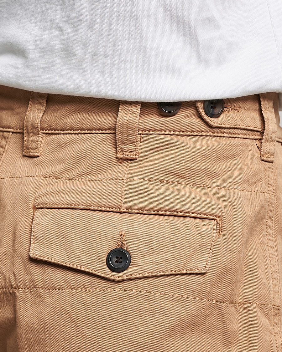 Men | Trousers | Drake's | Flat Front Cotton Chino Brown