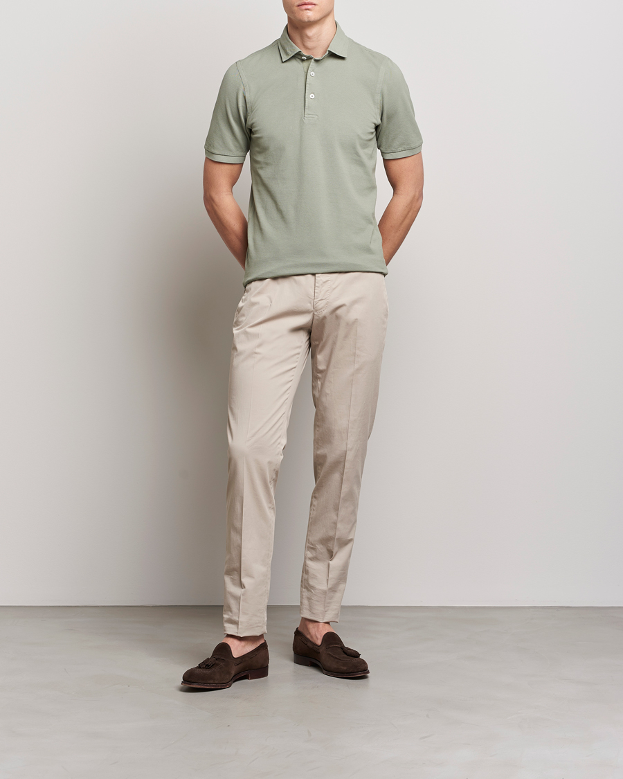 Men | Polo Shirts | Gran Sasso | Washed Polo Green